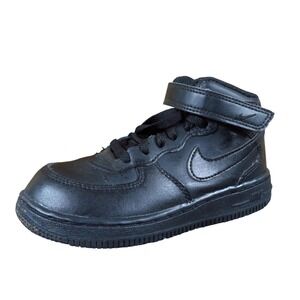 Nike Air Force 1 Mid Toddler Boys Girls Sneaker Size 10C Lifestyle Triple Black